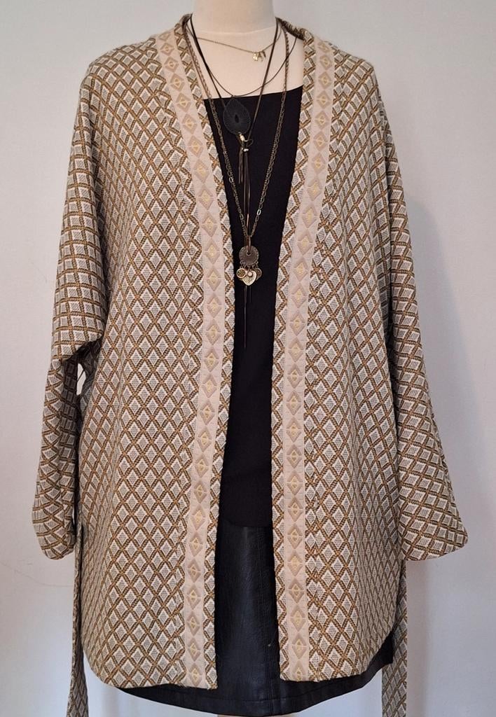 Kimono/jasje van Geisha, Kleding | Dames, Geisha, Verzenden, Beige, Maat 46/48 (XL) of groter