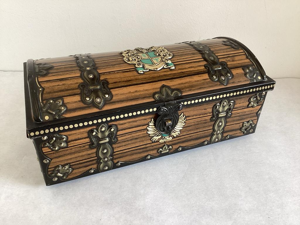 Sigarenblik Elisabeth Bas schatkist Vintage, Verzamelen, Blikken, Ophalen of Verzenden, Gebruikt, Overige, Overige merken