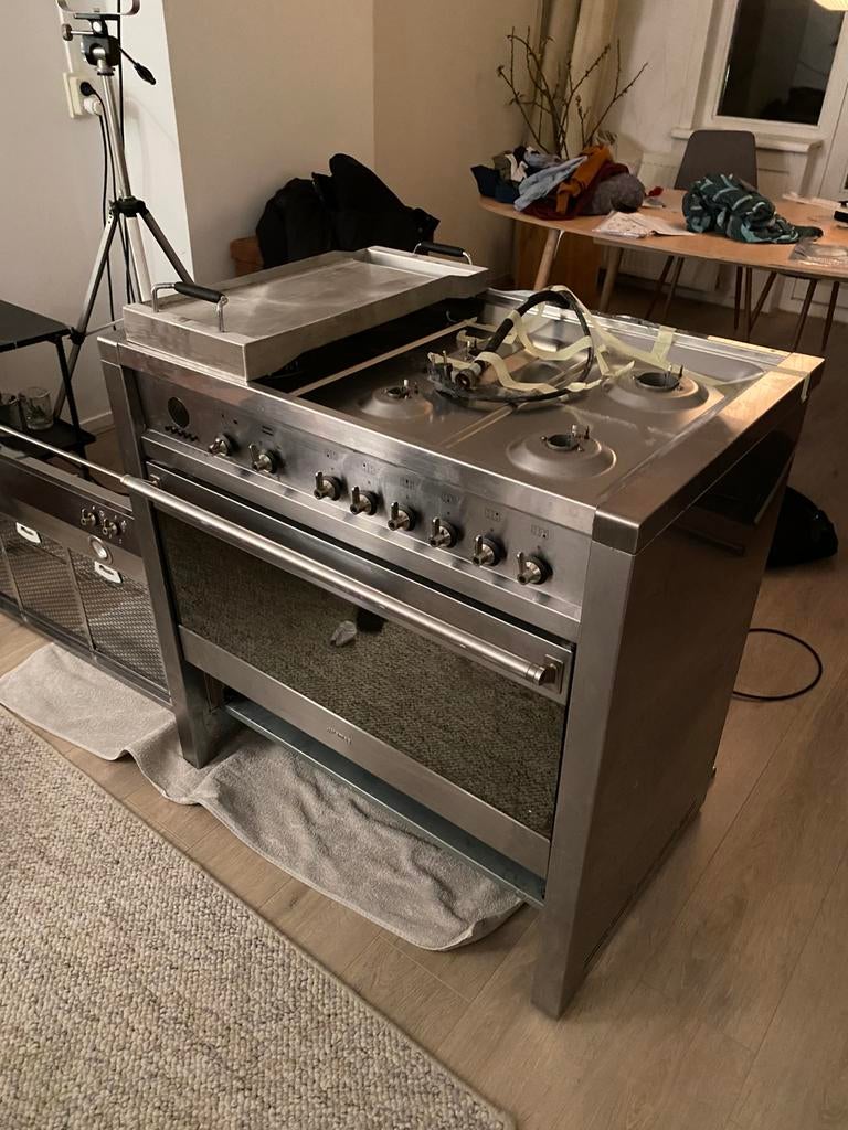 Smeg gasfornuis 6-pits, Ophalen, Gebruikt, Minder dan 85 cm, 60 cm of meer