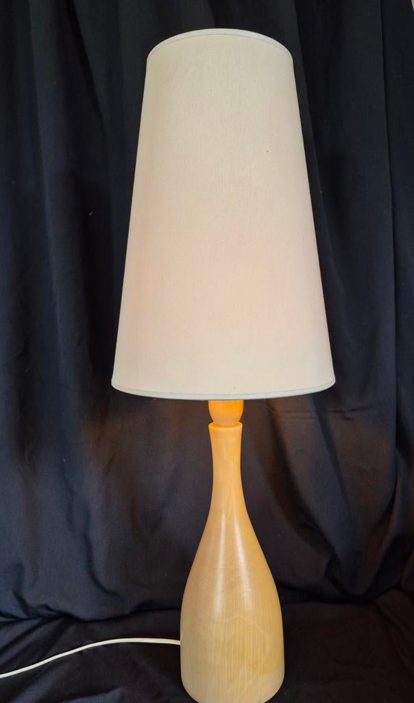 Gave vintage atv tafellamp houten voet 80 cm dutch design, Ophalen, Zo goed als nieuw, Hout, 75 cm of meer