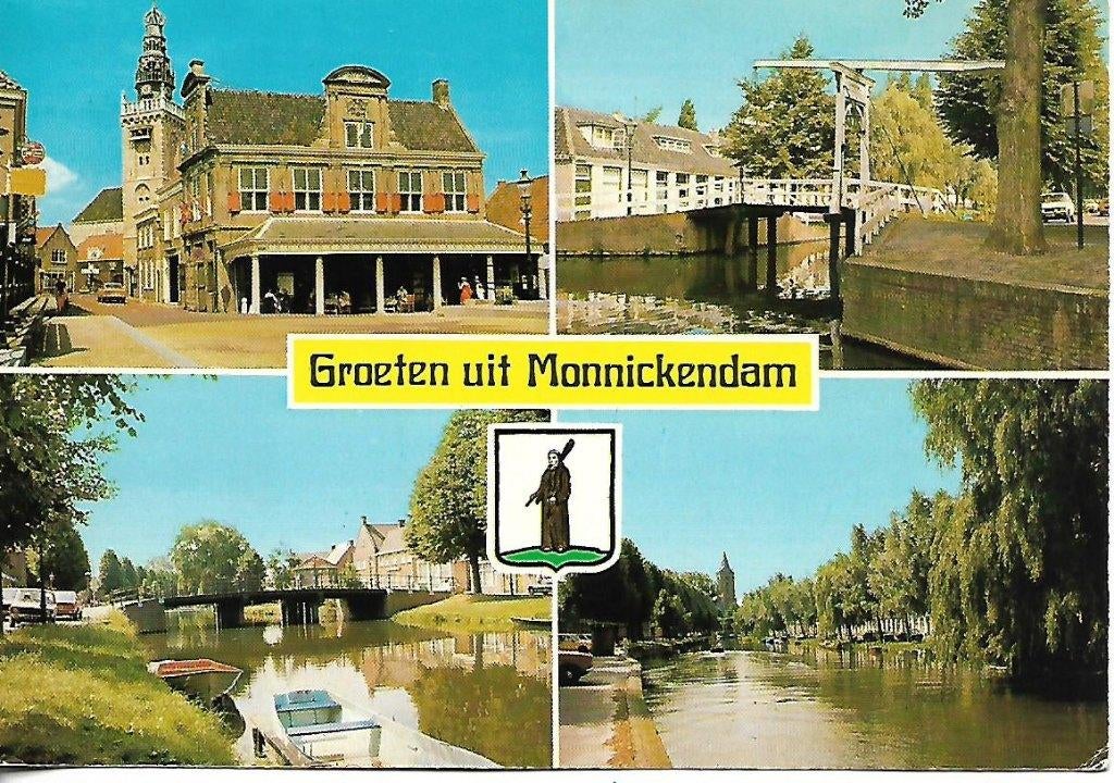 Monnickendam- -4-luik., Verzamelen, Ansichtkaarten | Nederland, Verzenden, 1980 tot heden, Gelopen, Noord-Holland