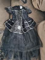 Heksen verkleedjurk meisje maat 128 met hoed, Ophalen