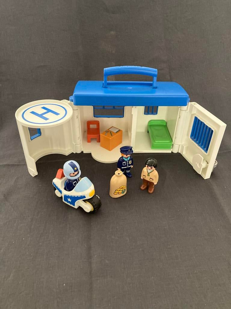 Playmobil 123 meeneem politiestation politiebureau, Kinderen en Baby's, Speelgoed | Playmobil, Ophalen of Verzenden, Zo goed als nieuw