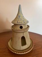 Vintage keramisch torenhuisje – waxinelichthouder, Overige materialen, Nieuw, Ophalen of Verzenden, Crème