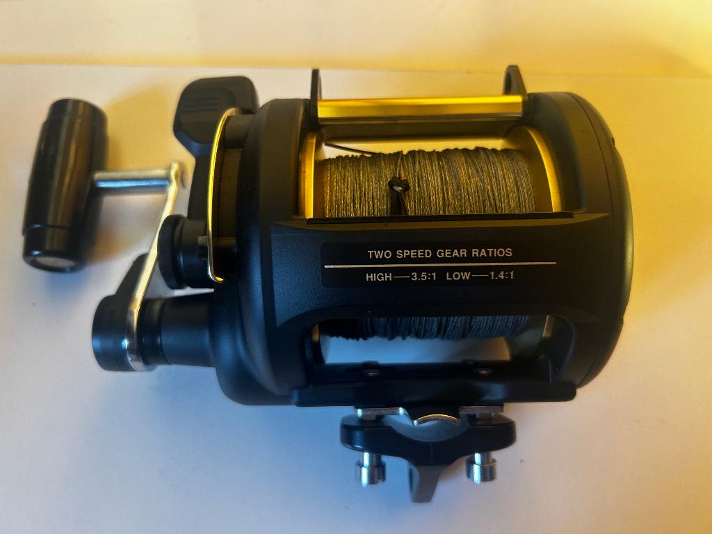 Shimano TLD 50 vismolen - inclusief hoes, Watersport en Boten, Hengelsport | Zeevissen, Ophalen of Verzenden, Zo goed als nieuw