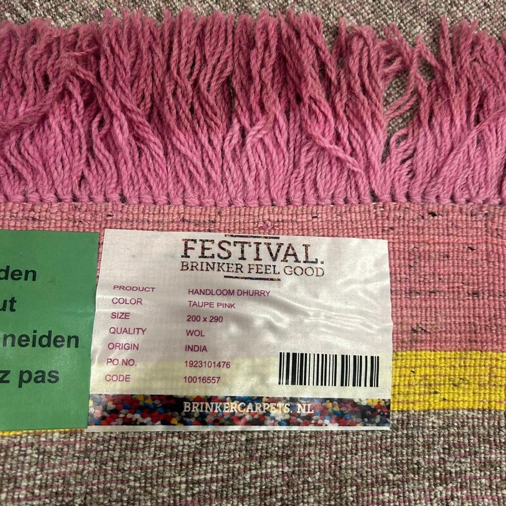 Vloerkleed Brinker Carpets Decor Roze - 200x290cm, 200 cm of meer, Ophalen of Verzenden, Zo goed als nieuw, 200 cm of meer