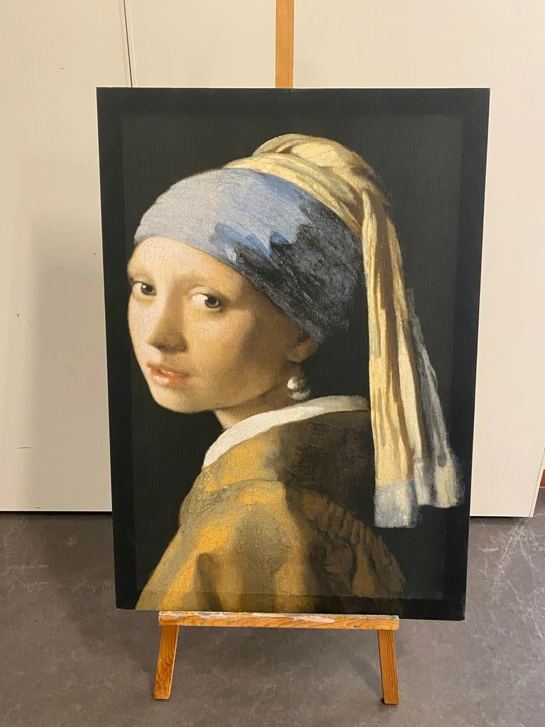 Meisje met de parel - Johannes Vermeer + schildersezel, Huis en Inrichting, Ophalen, Gebruikt