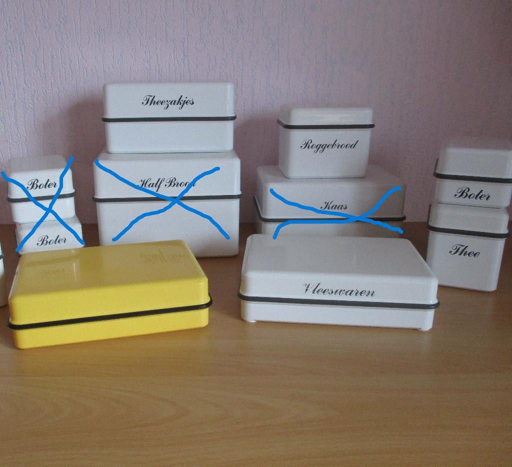 Coppia voorraadbakken - diverse soorten, Ophalen of Verzenden, Zo goed als nieuw