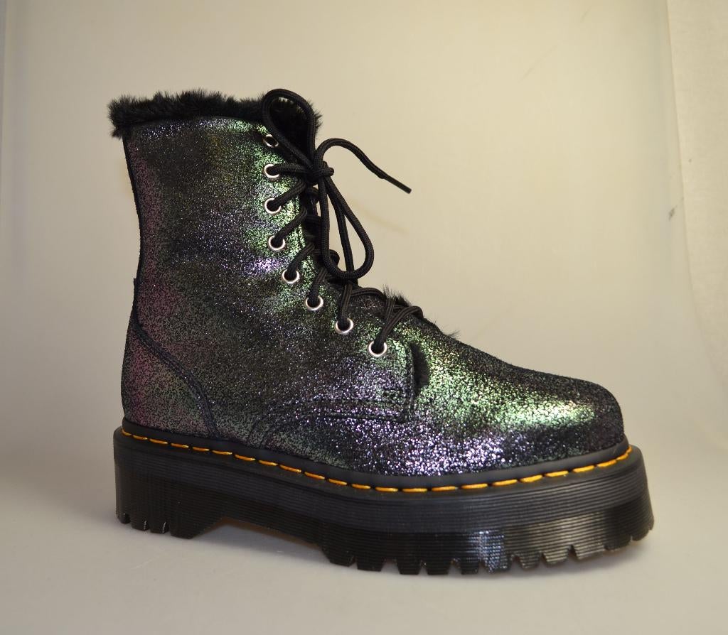 dr martens jadon crackle silver zwart fl maat 38 en 40 nieuw, Kleding | Dames, Schoenen, Zwart, Lage of Enkellaarzen, Nieuw, Ophalen of Verzenden