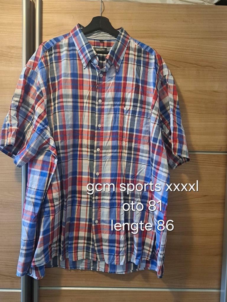 GCM Sports Geruit Herenoverhemd - Maat 4XL, Kleding | Heren, Ophalen of Verzenden, Zo goed als nieuw, Blauw, GCM Sports