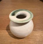 Mobach vaasje - Joke Stroes - Crème/groen craquelé, Ophalen of Verzenden