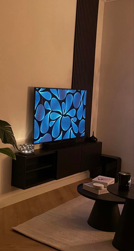 IKEA tv meubel 1,80 m lang zwart, Ophalen, Gebruikt, 150 tot 200 cm, Minder dan 100 cm