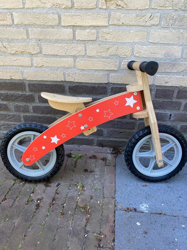 Houten loopfiets met sterren - Zo goed als nieuw, Ophalen, Zo goed als nieuw, Loopfiets