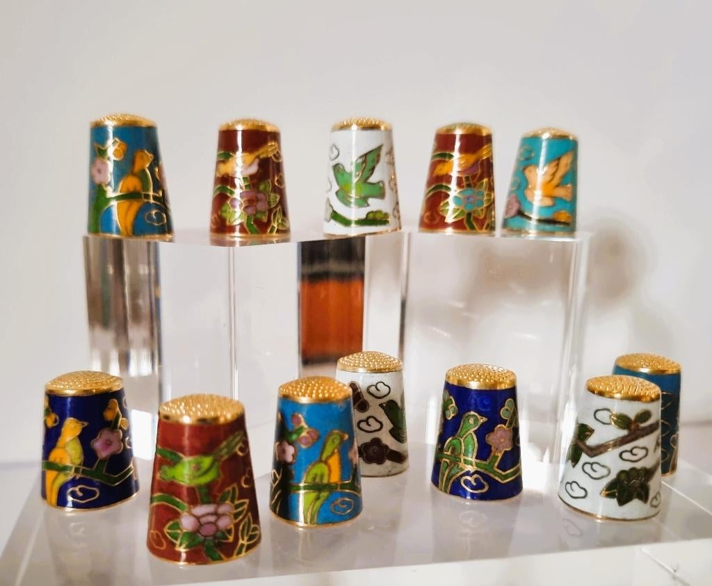 Vingerhoedjes collectie in cloisonne., Ophalen of Verzenden