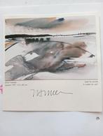 Johan Meeske prent kaart gesigneerd IJssel bij Zwolle, Ophalen of Verzenden