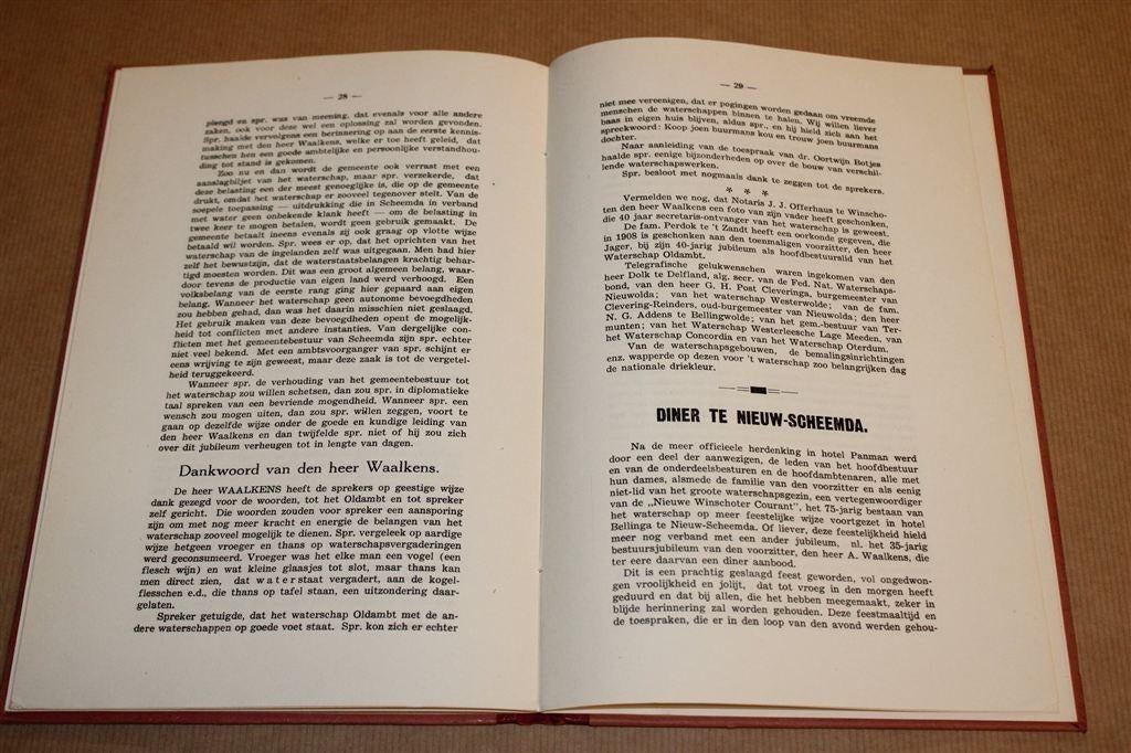 Zeldzaam Gedenkboek [1938] — 75 Jaar Waterschap Oldambt, Boeken, Ophalen of Verzenden, Gelezen