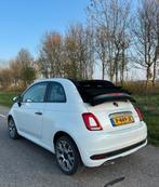 Fiat 500 C 1.0 70pk Hybrid Sport Cabrio 2022 Wit, 40 €/maand, Zwart, 4 stoelen, Leder en Stof