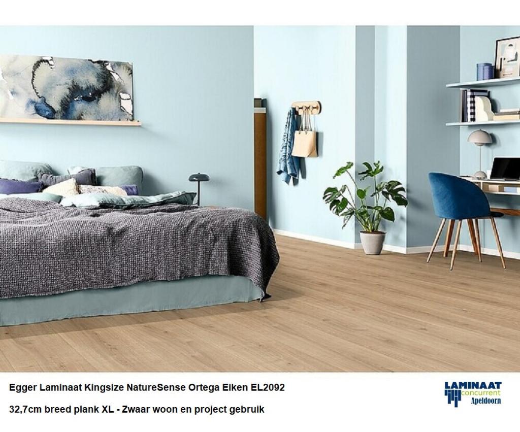 Kingsize Laminaat Ortega Eik EL2092 32,7cm brede plank 8mm, 75 m² of meer, Nieuw, Bruin, Laminaat