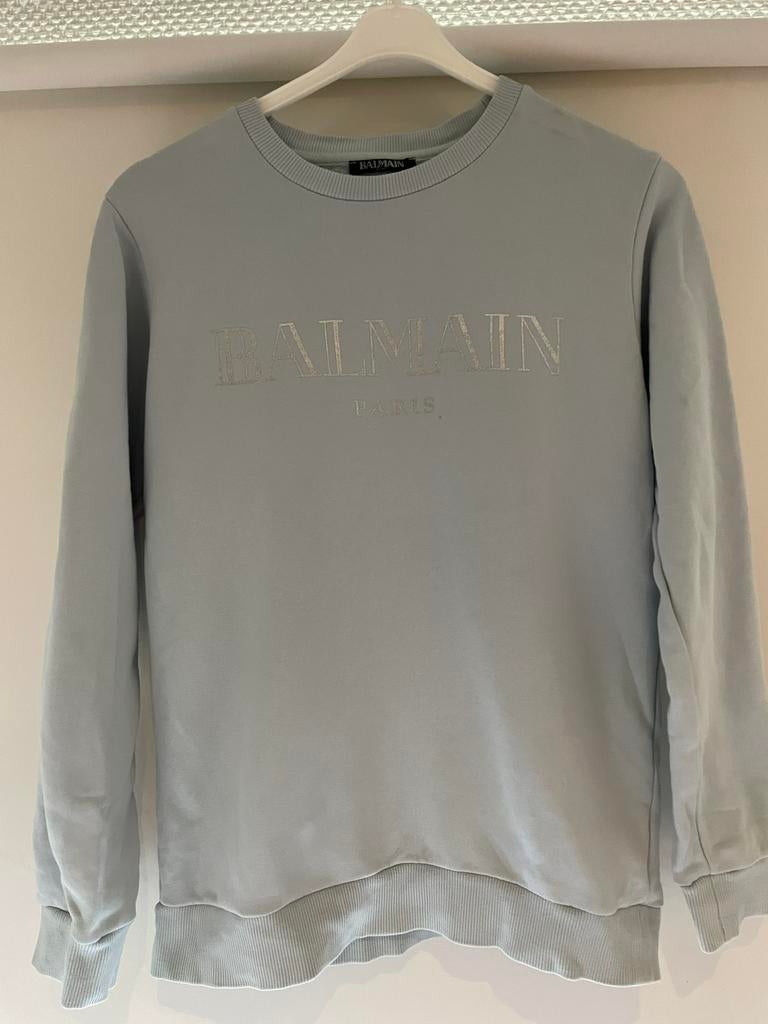 Balmain sweater met zilver kleurige letters 14 jaar, Ophalen of Verzenden, Zo goed als nieuw, Meisje, Trui of Vest