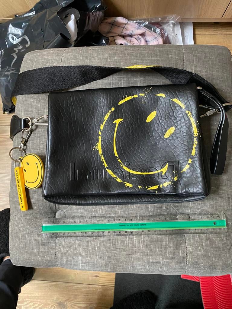 Desigual tas zwart met smiley, Sieraden, Tassen en Uiterlijk, Ophalen of Verzenden, Nieuw, Zwart, Handtas