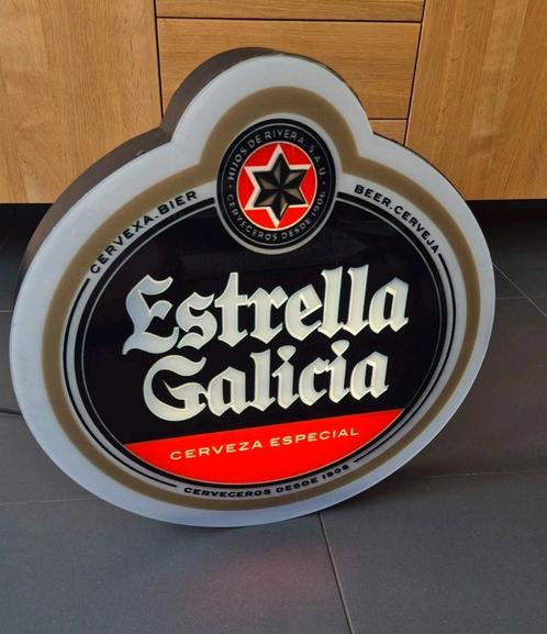 Estrella Galicia Bier Lichtreclame, Verzamelen, Biermerken, Gebruikt, Overige typen, Overige merken, Ophalen of Verzenden