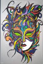 Masker van Venetie/hand geschilder lillyLinda, Oorspronkelijke maker, Nieuw, Ophalen of Verzenden, Schilderij