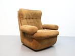 Vintage fauteuil bruin rib jaren 70 space age, 75 tot 100 cm, Stof, Ophalen of Verzenden, 75 tot 100 cm