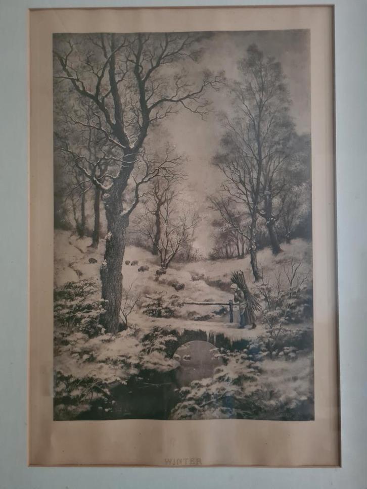 Lente en Winter by Walter Boodle, Antiek en Kunst, Kunst | Tekeningen en Foto's, Ophalen