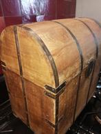 Zware wijnkist in teak en metaal, nieuw., Ophalen, Minder dan 50 cm, Nieuw, Metaal