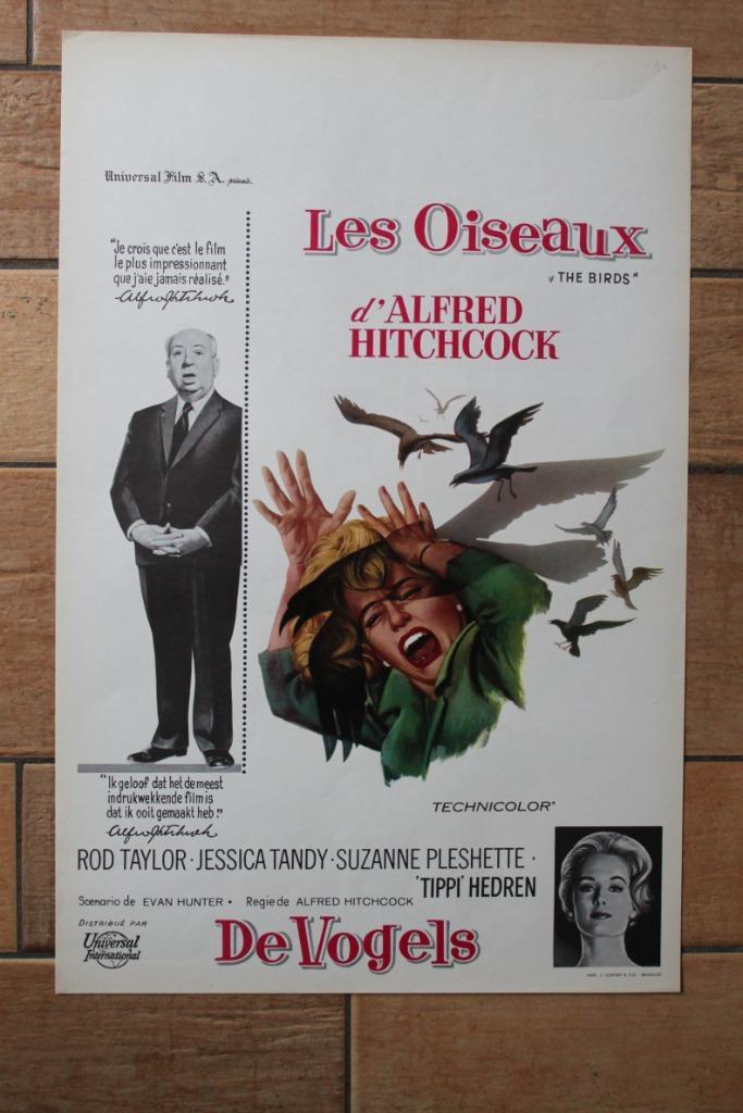 filmaffiche Alfred Hitchcock The Birds 1963 filmposter, Verzamelen, Posters, Zo goed als nieuw, Film en Tv, A1 t/m A3, Rechthoekig Staand