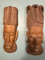 Houten Afrikaanse Maskers (2), Antiek en Kunst, Kunst | Beelden en Houtsnijwerken, Ophalen