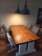 Massief eiken tafelblad met massief eiken poten 200x100 cm, Huis en Inrichting, Tafels | Eettafels, Ophalen, Eikenhout, 200 cm of meer