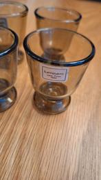 4 Franse Luminarc eierdopjes van rookglas, Verzamelen, Glas en Borrelglaasjes, Ophalen of Verzenden, Zo goed als nieuw, Borrel- of Shotglas