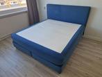 IKEA Dunvik boxspring (180x200) met hoofdbord!, Ophalen, Gebruikt, Blauw, Tweepersoons