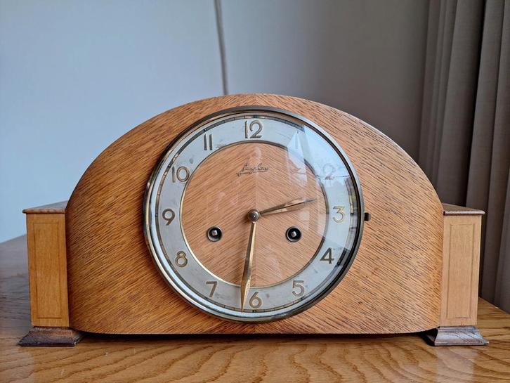 Junghans pendule met uitschakelbaar slagwerk, Antiek en Kunst, Antiek | Klokken, Ophalen