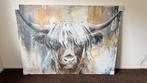 Schilderij Schotse hooglander 145x105cm, Huis en Inrichting, Woonaccessoires | Schilderijen, Tekeningen en Foto's, Ophalen of Verzenden