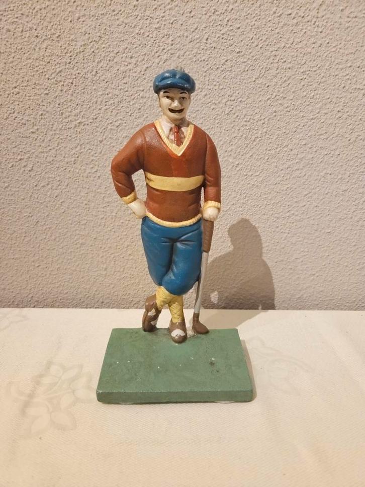Vintage Gietijzeren Deurstopper Golfer, Antiek en Kunst, Kunst | Beelden en Houtsnijwerken, Ophalen