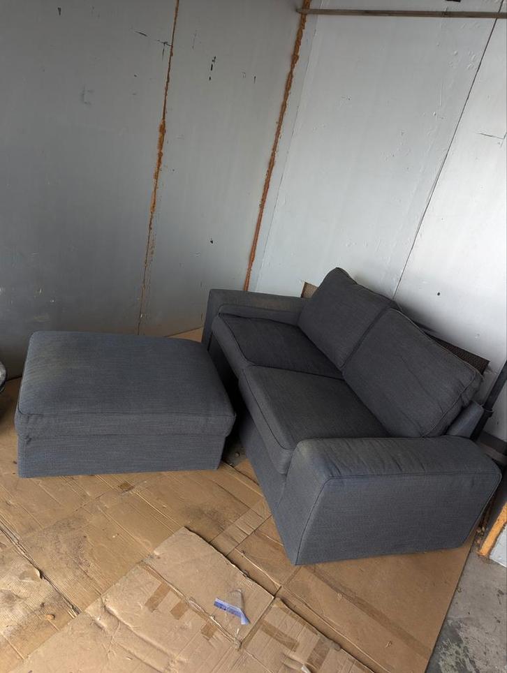 Ikea Kivik 2-zitsbank incl. Voetenbank (opberger), Huis en Inrichting, Banken | Bankstellen, Gebruikt, Rechte bank, Tweepersoons