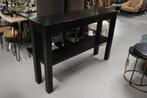 Donker houten sidetable haltafel 140 cm.