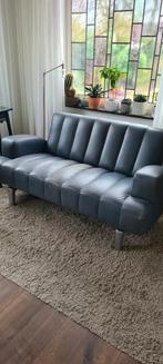 Leolux Bank 2-zits Vintage - Duifgrijs leer Collector's Item, Ophalen, Gebruikt, Vintage, Tweepersoons