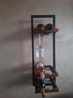 Wijnrek voor 6 flessen met glazenhouder d-bodhi, Ophalen, Gebruikt, Hout, 5 tot 15 flessen