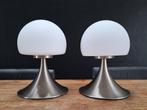 retro paar EHDP design touch tafel-lamp rvs mushroom h 21cm, Modern design, Ophalen of Verzenden, Zo goed als nieuw, Glas