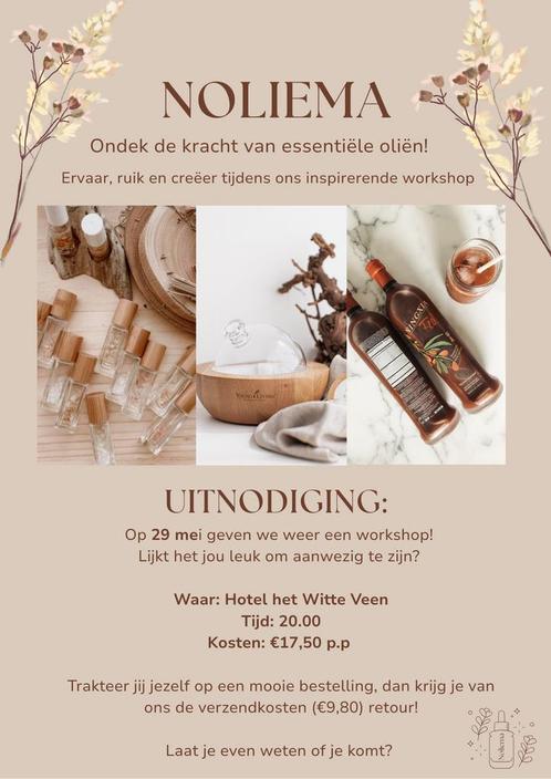 Workshop etherische oliën, Sport en Fitness, Gezondheidsproducten en Wellness, Zo goed als nieuw, Aroma, Ophalen