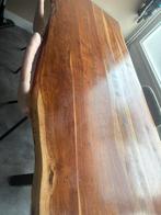 Mooie zware acacia houten eettafel, Huis en Inrichting, Tafels | Eettafels, Ophalen, Vierkant, 200 cm of meer, 50 tot 100 cm