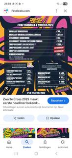 O2 xZwarte cross camping kaarten op is op nnu 150 euro!!, Tickets en Kaartjes, Evenementen en Festivals, Drie personen of meer