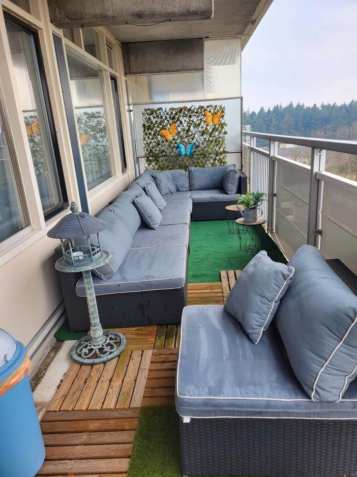 Luxe loungeset voor balkon of tuin, Tuin en Terras, Tuinsets en Loungesets, Zo goed als nieuw, Loungeset, Wicker, 6 zitplaatsen