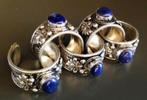 Tibetaans zilveren ring met Lapis Lazuli en Lotus, Sieraden, Tassen en Uiterlijk, Ringen, Nieuw, Blauw, Met edelsteen, Ophalen of Verzenden