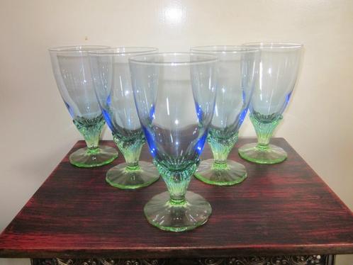 Set 5 Bormioli Rocco Bahia glazen Italie art nouveau stijl, Antiek en Kunst, Antiek | Glas en Kristal, Ophalen of Verzenden