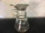Antiek glazen kannetje met klep, Ophalen of Verzenden, Zo goed als nieuw, Glas, Pot, Bus of Blik