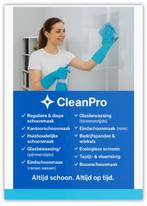 Schoonmaak CleanPro, Vacatures, Vacatures | Schoonmaak en Facilitaire diensten, 33 - 40 uur, Overige niveaus, Vanaf 5 jaar, Overige vormen